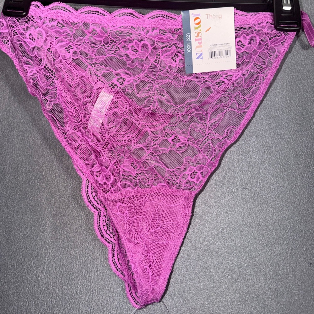 Joyspun XXL (22) 2 pair Lace String Thong Bikini Lingerie Sexy Romantic Coquette